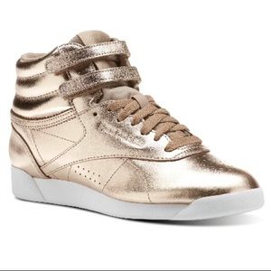Reebok Metallic Leather High Top Sneakers